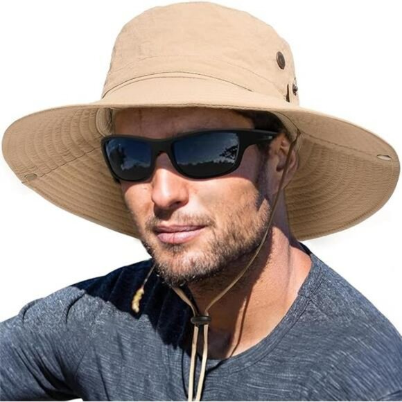 Mens wide brim sun hat UPF outdoor fishing hiking beach safari summer cap - Picture 8 of 8